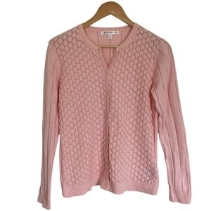 Brooks Brothers Womens Pink Cotton Button Front Cardigan Sweater‎ Size L Pink